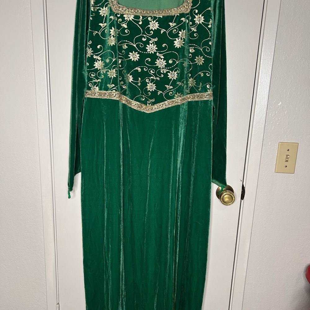 Spirit Green Dress with Gold Detailing
